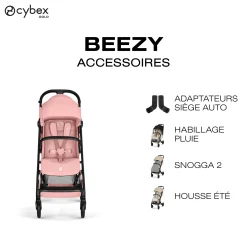 Cybex Poussette Compacte et Citadine Beezy Châssis Noir - Candy Pink