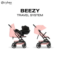 Cybex Poussette Compacte et Citadine Beezy Châssis Noir - Candy Pink