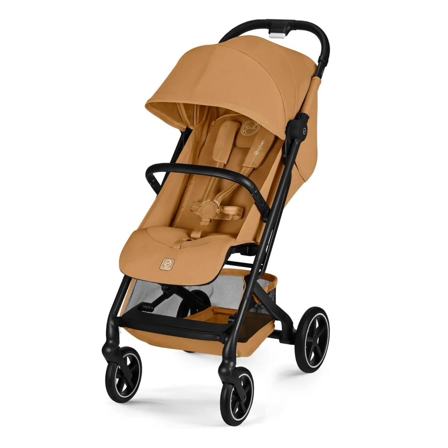 Cybex Poussette Compacte et Citadine Beezy Châssis Noir - Cinnamon Yellow