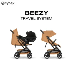 Cybex Poussette Compacte et Citadine Beezy Châssis Noir - Cinnamon Yellow