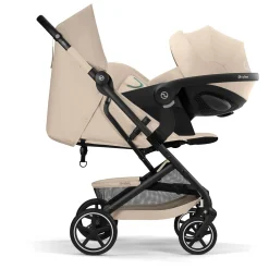 Cybex Poussette Compacte et Citadine Beezy Châssis Noir - Almond Beige
