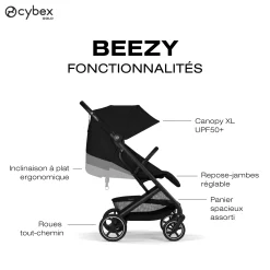 Cybex Poussette Compacte et Citadine Beezy Châssis Noir - Magic Black