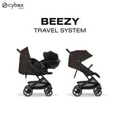 Cybex                    Poussette Compacte et Citadine Beezy     Châssis Noir - Chocolate Brown