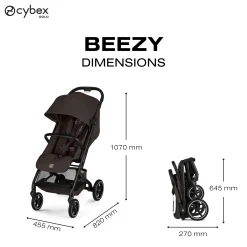 Cybex Poussette Compacte et Citadine Beezy Châssis Noir - Chocolate Brown