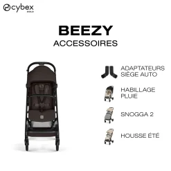 Cybex Poussette Compacte et Citadine Beezy Châssis Noir - Chocolate Brown