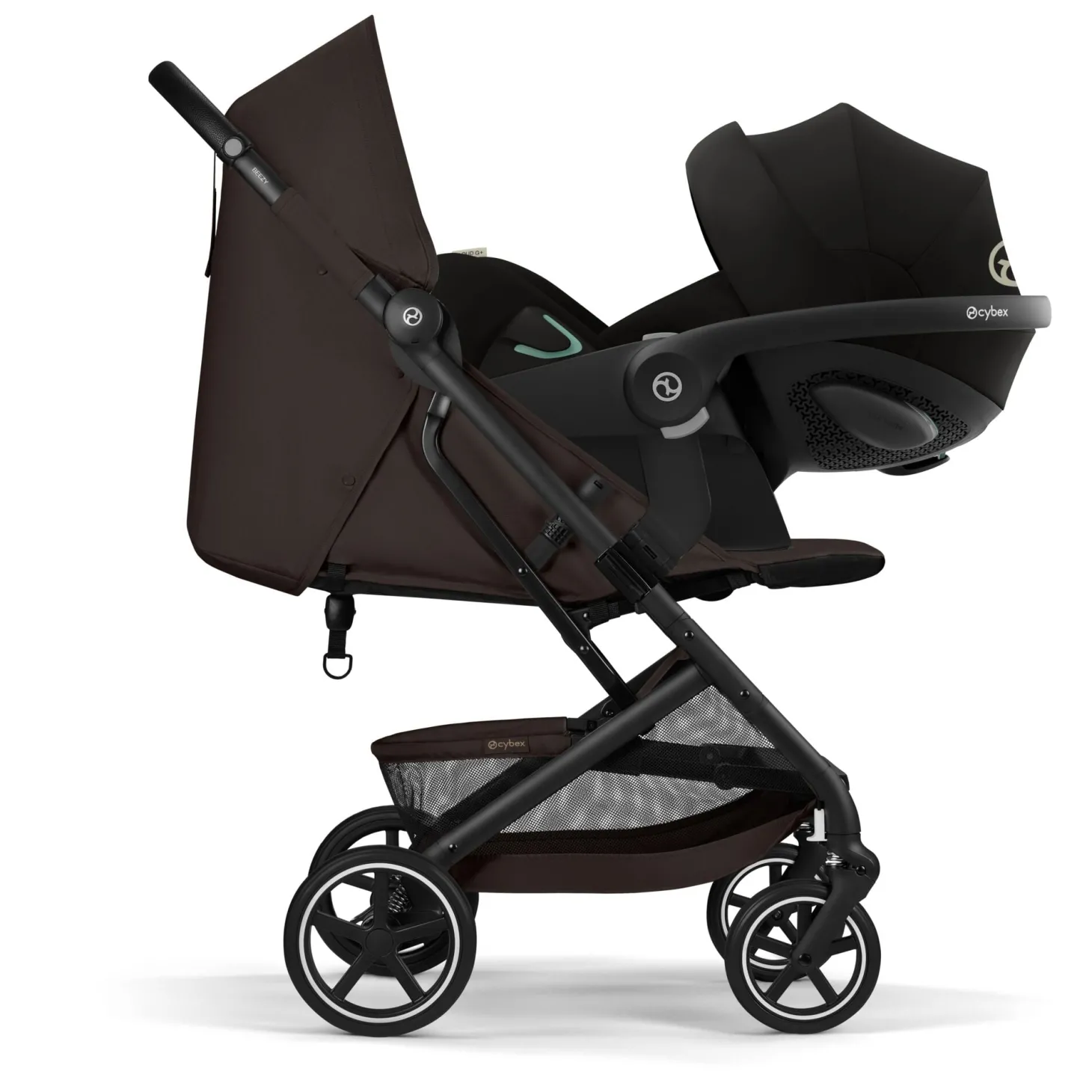 Cybex Poussette Compacte et Citadine Beezy Châssis Noir - Chocolate Brown