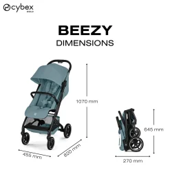Cybex Poussette Compacte et Citadine Beezy Châssis Noir - Stormy Blue