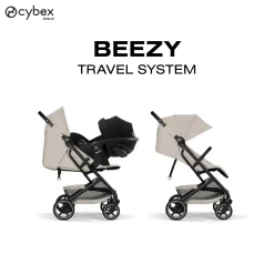 Cybex Poussette Compacte et Citadine Beezy Châssis Noir- Dune Grey