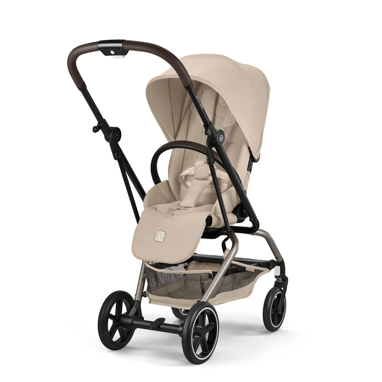 Cybex Poussette Compacte et Rotative Eezy S Twist+2 Châssis Taupe - Siège Almond Beige