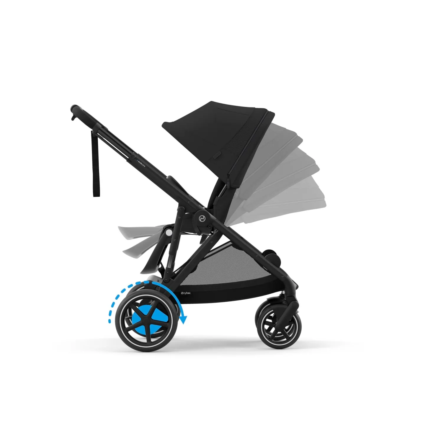 Cybex Poussette E-Gazelle Chassis Black / Siège Moon Black