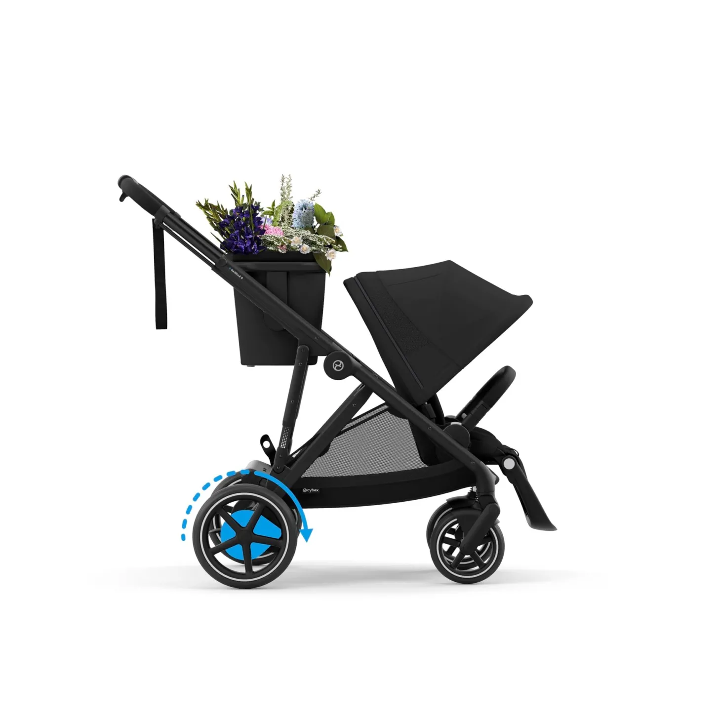 Cybex Poussette E-Gazelle Chassis Black / Siège Moon Black