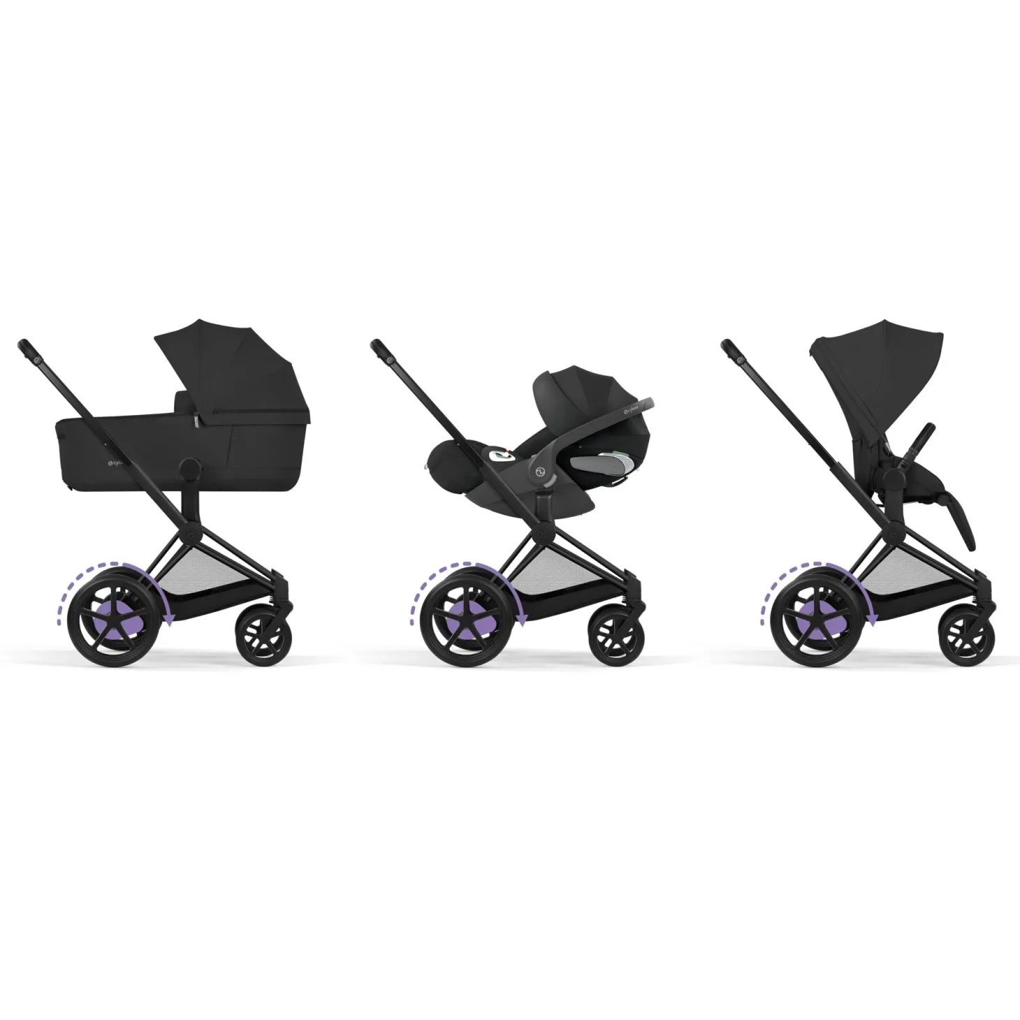 Cybex Poussette électrique tout-terrain Duo e-PRIAM Matt Black / Sepia Black