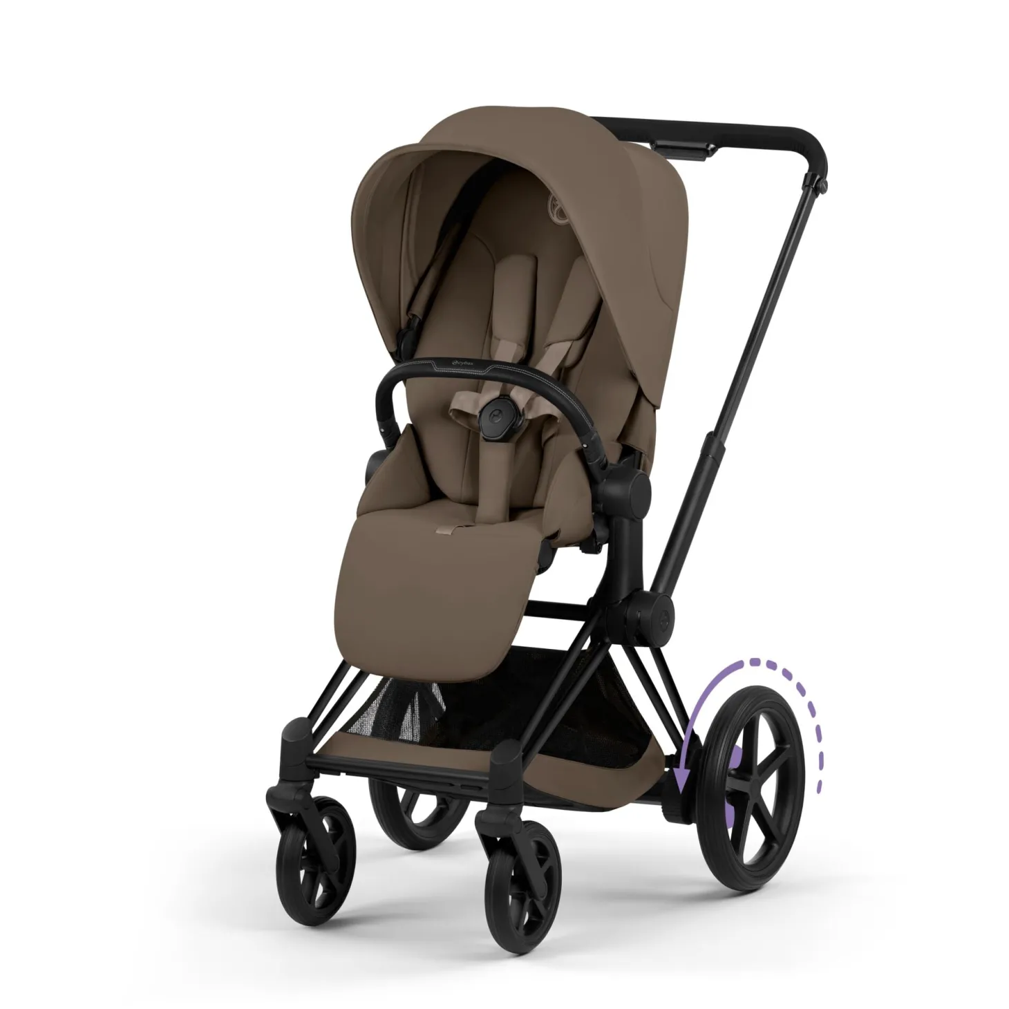 Cybex Poussette électrique tout-terrain Duo e-PRIAM Matt Black / Cozy Beige
