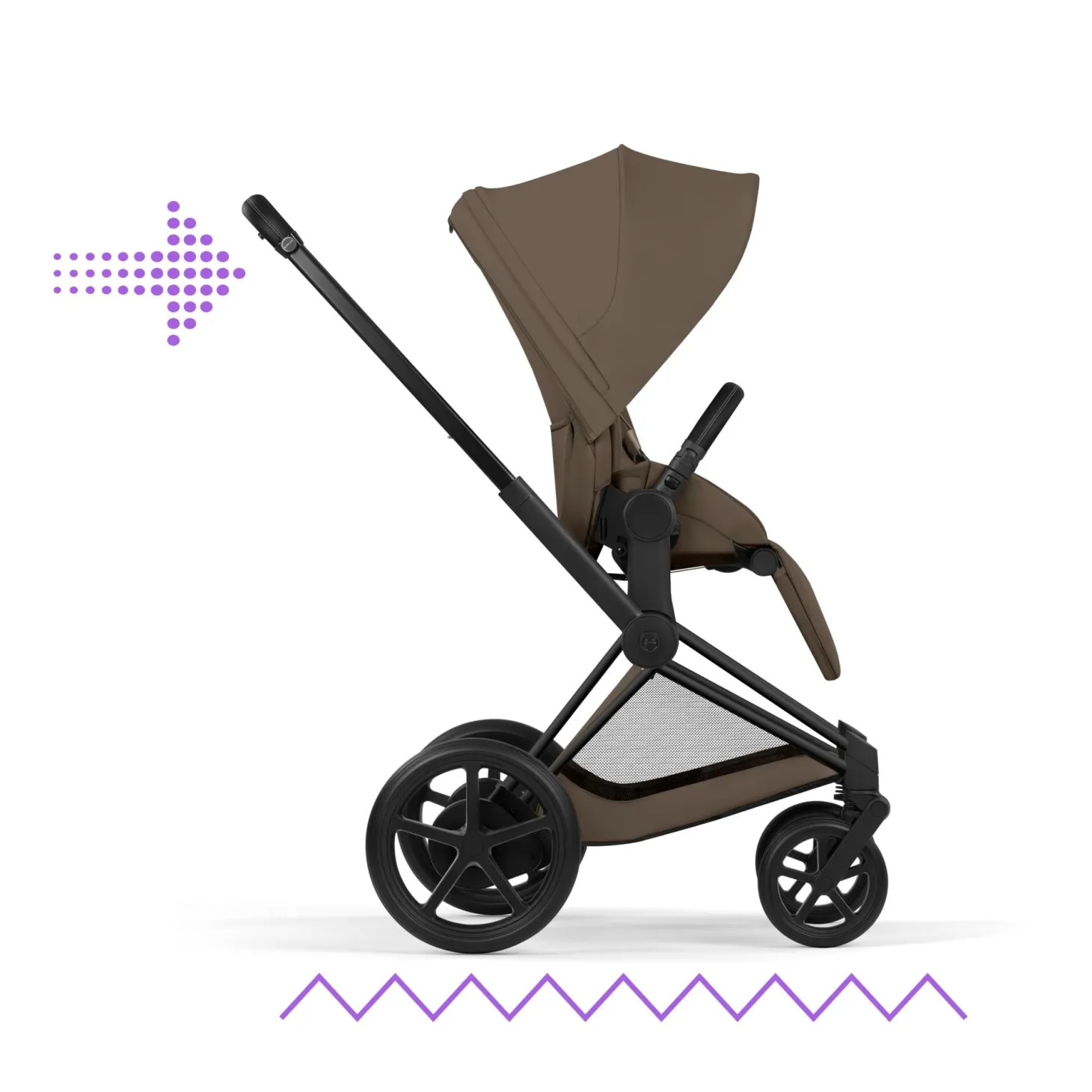 Cybex Poussette électrique tout-terrain Duo e-PRIAM Matt Black / Cozy Beige