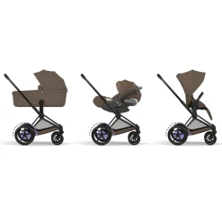 Cybex Poussette électrique tout-terrain Duo e-PRIAM Matt Black / Cozy Beige