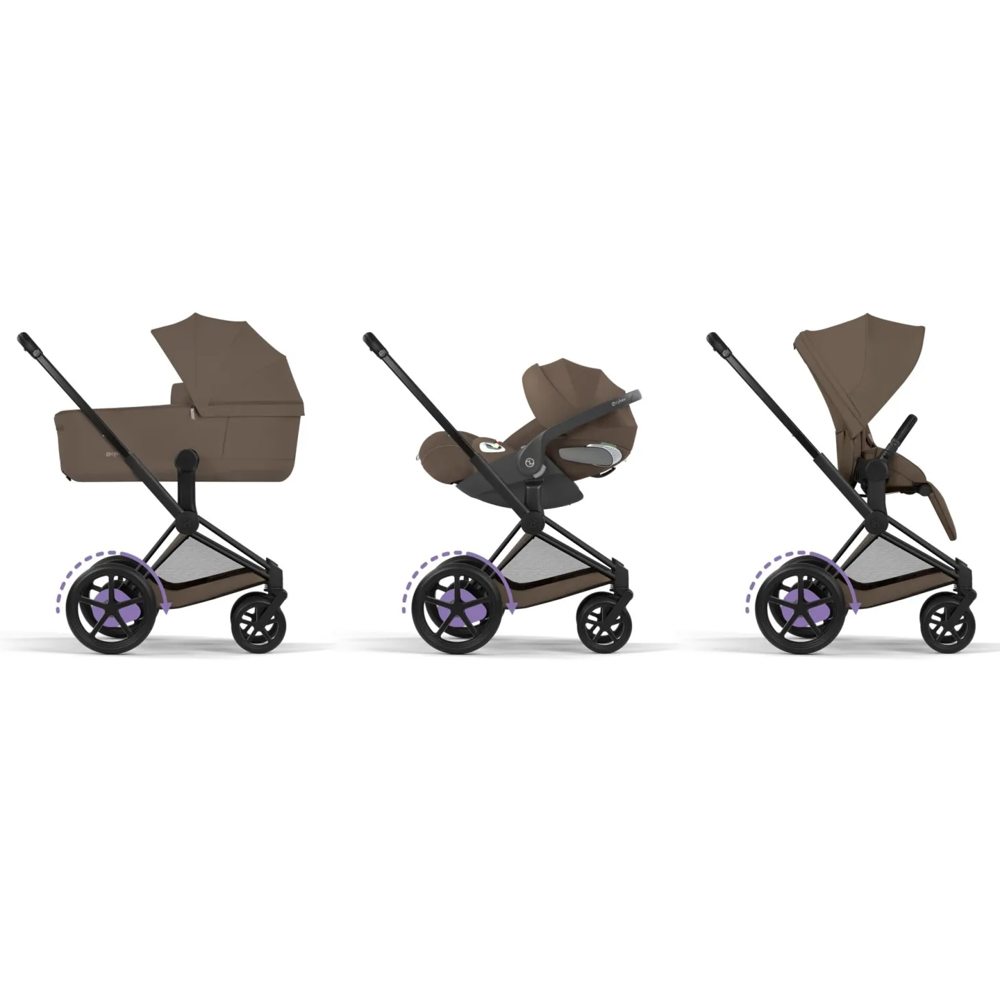 Cybex Poussette électrique tout-terrain Duo e-PRIAM Matt Black / Cozy Beige