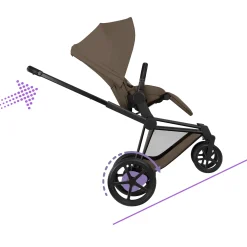 Cybex Poussette électrique tout-terrain Duo e-PRIAM Matt Black / Cozy Beige