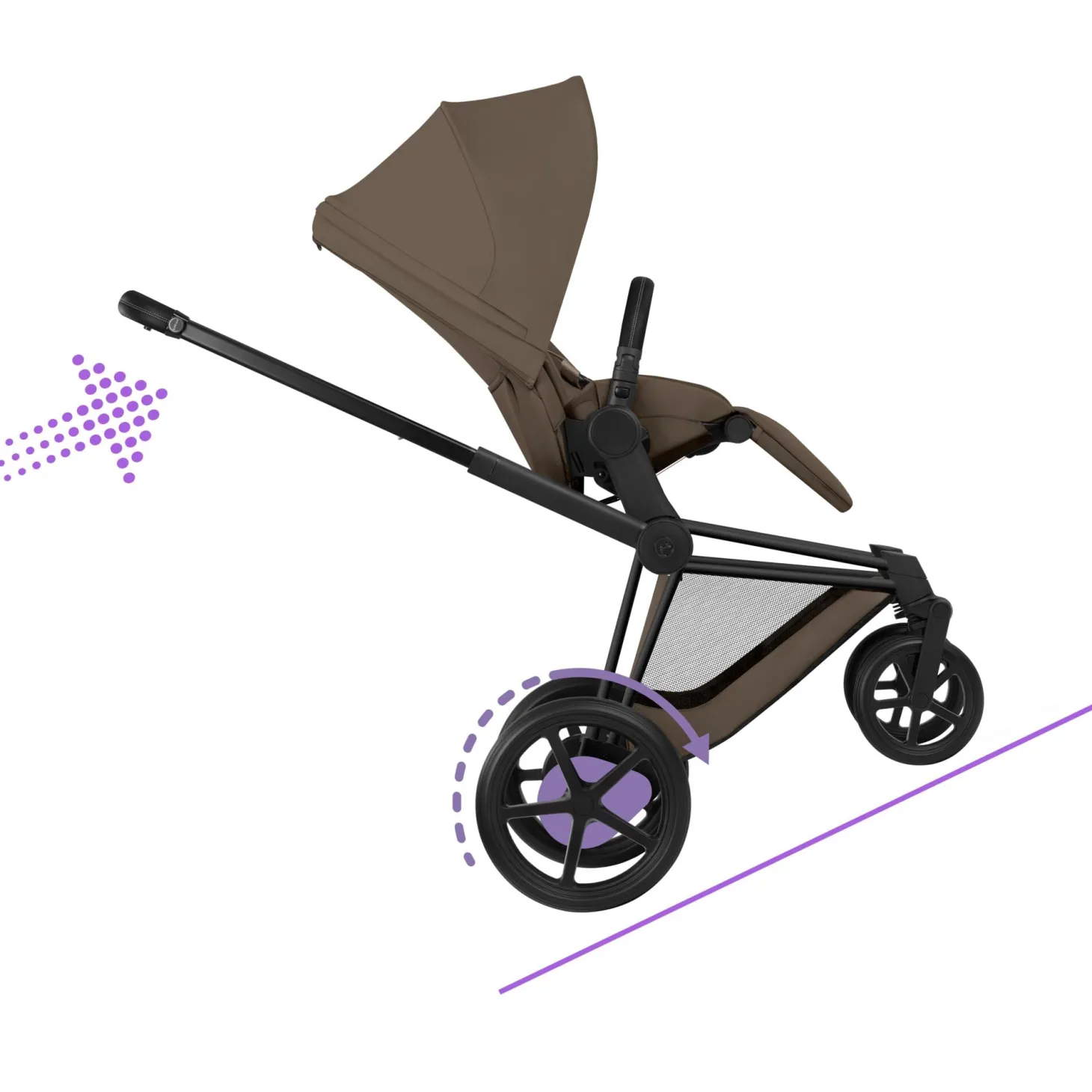 Cybex Poussette électrique tout-terrain Duo e-PRIAM Matt Black / Cozy Beige