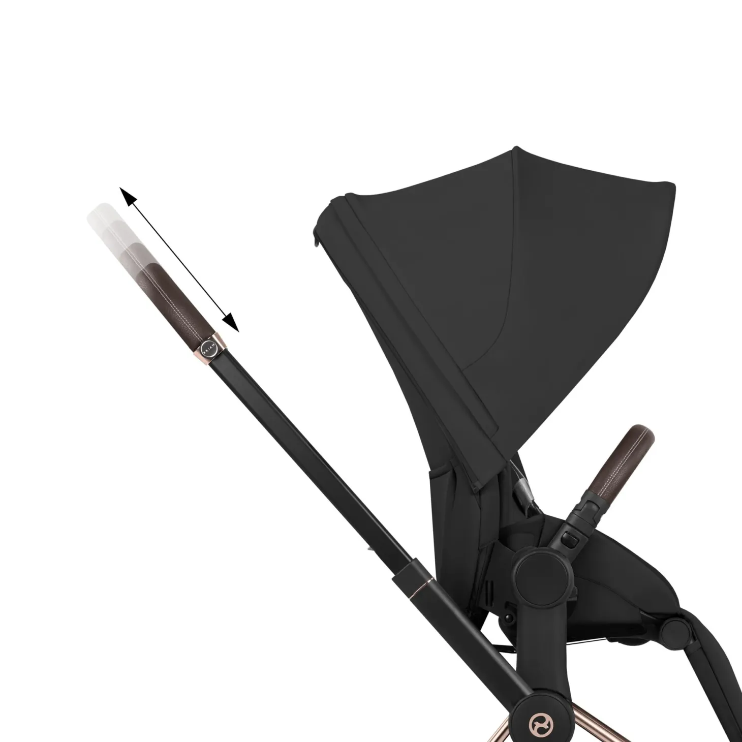 Cybex Poussette tout-terrain avec nacelle pliable Duo Priam Châssis Matt Black / Sepia Black