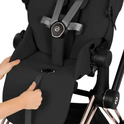 Cybex Poussette tout-terrain avec nacelle pliable Duo Priam Châssis Matt Black / Sepia Black