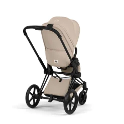 Cybex                    Poussette tout-terrain avec nacelle pliable Duo Priam     Châssis Matt Black / Cozy Beige