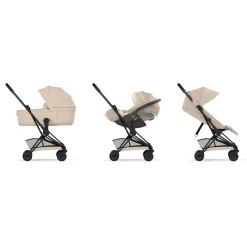 Cybex Poussette ultra-compacte Coya Confort Châssis Matt Black / Cozy Beige