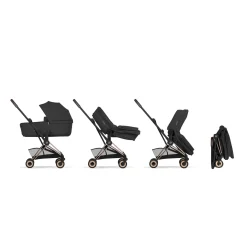 Cybex Poussette ultra-compacte Coya Confort Châssis Matt Black / Cozy Beige
