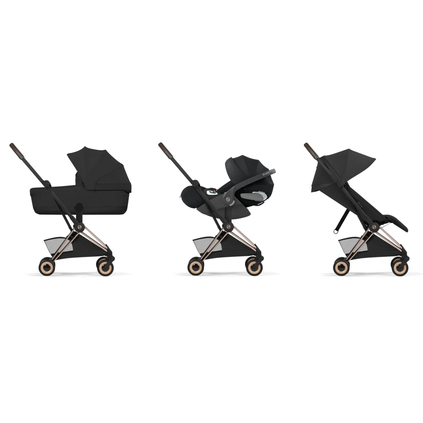 Cybex Poussette ultra-compacte Coya Style Châssis Rose Gold / Sepia Black