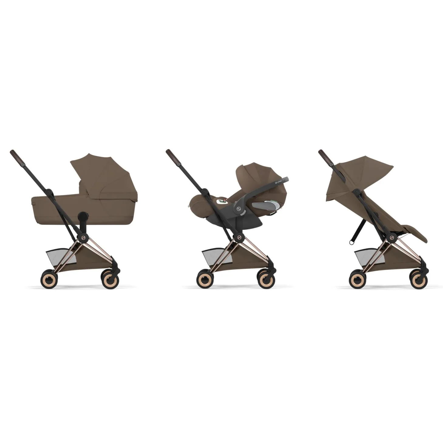Cybex Poussette ultra-compacte Coya Style Châssis Rose Gold / Coconut Brown