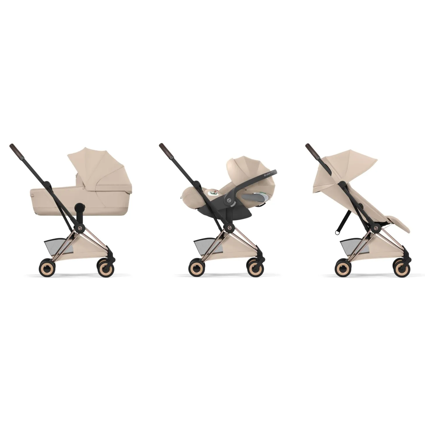 Cybex Poussette ultra-compacte Coya Style Châssis Rose Gold / Cozy Beige