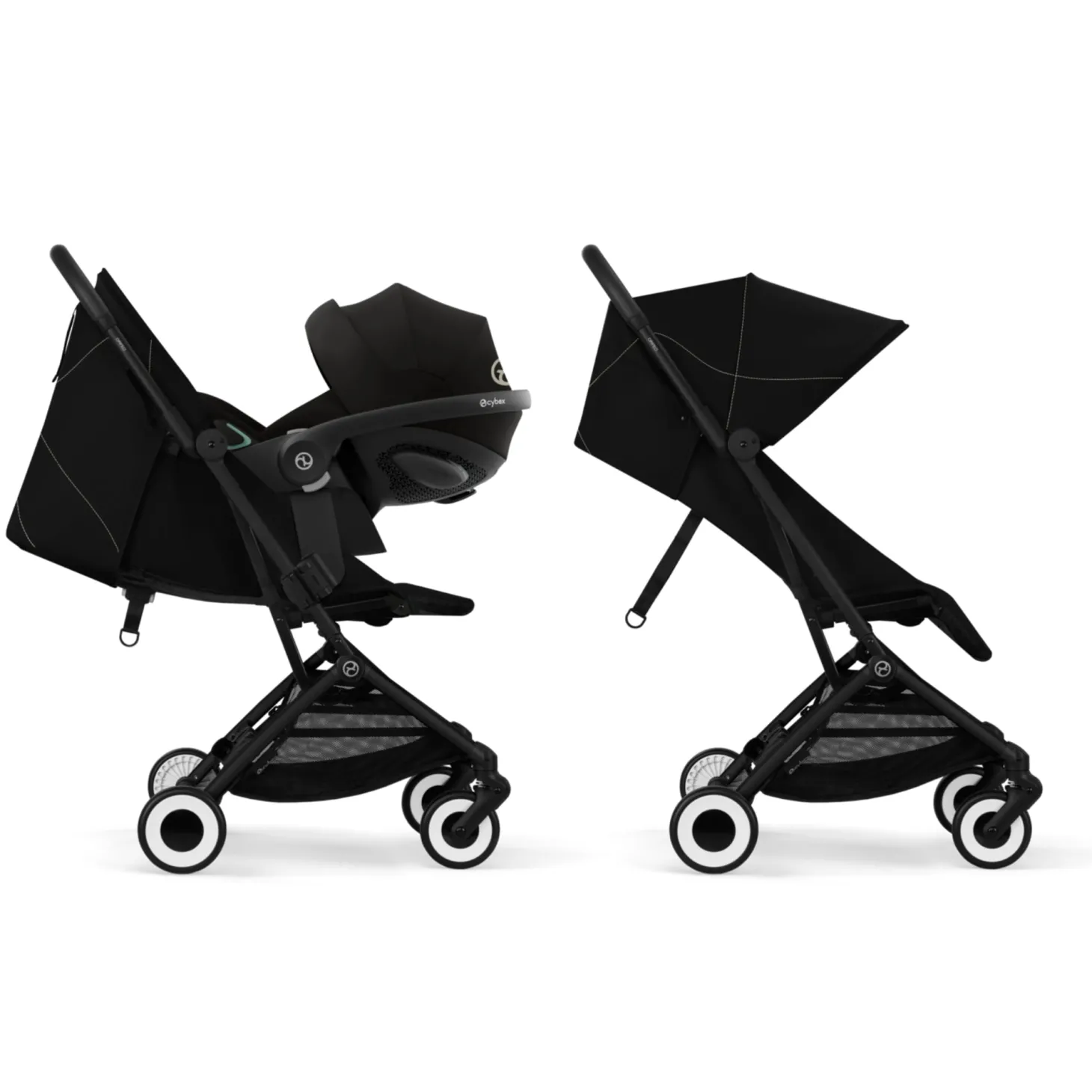 Cybex Poussette ultra compacte Orfeo 2 Châssis Noir/Siège Magic Black