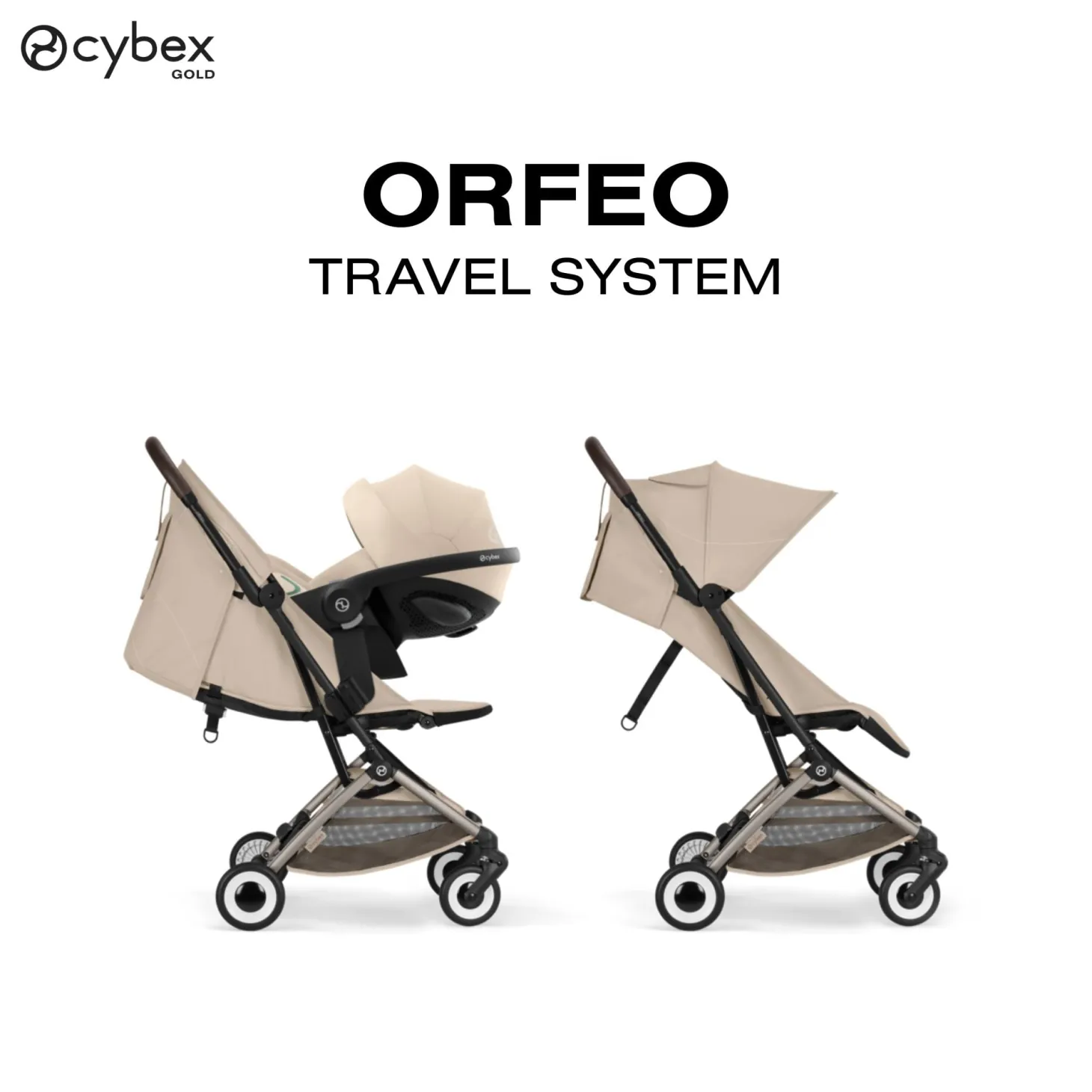 Cybex Poussette Ultra Compacte Orfeo Châssis Taupe - Almond Beige