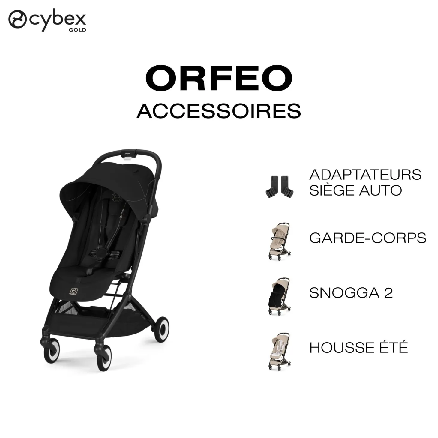 Cybex Poussette Ultra Compacte Orfeo Châssis Black - Magic Black