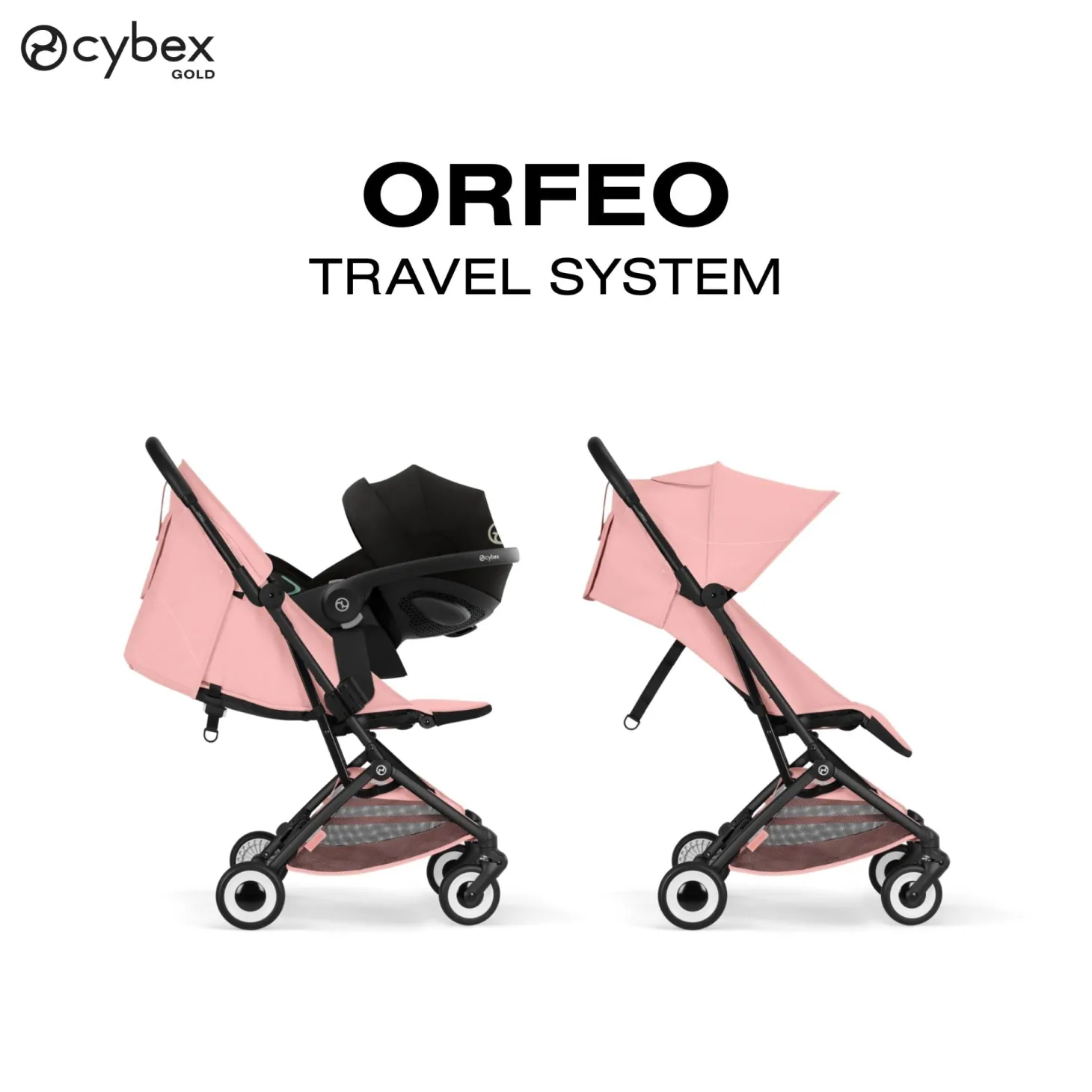 Cybex Poussette Ultra Compacte Orfeo Châssis Black - Candy Pink