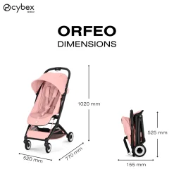 Cybex Poussette Ultra Compacte Orfeo Châssis Black - Candy Pink