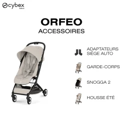 Cybex Poussette Ultra Compacte Orfeo Châssis Black - Dune Grey