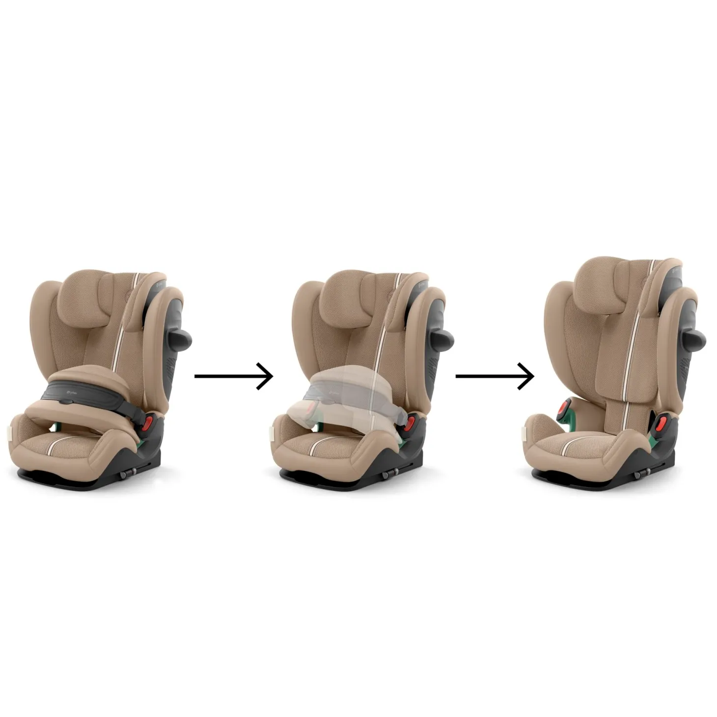 Cybex Siège Auto Pallas G3 tissu Plus avec Bouclier Almond Beige