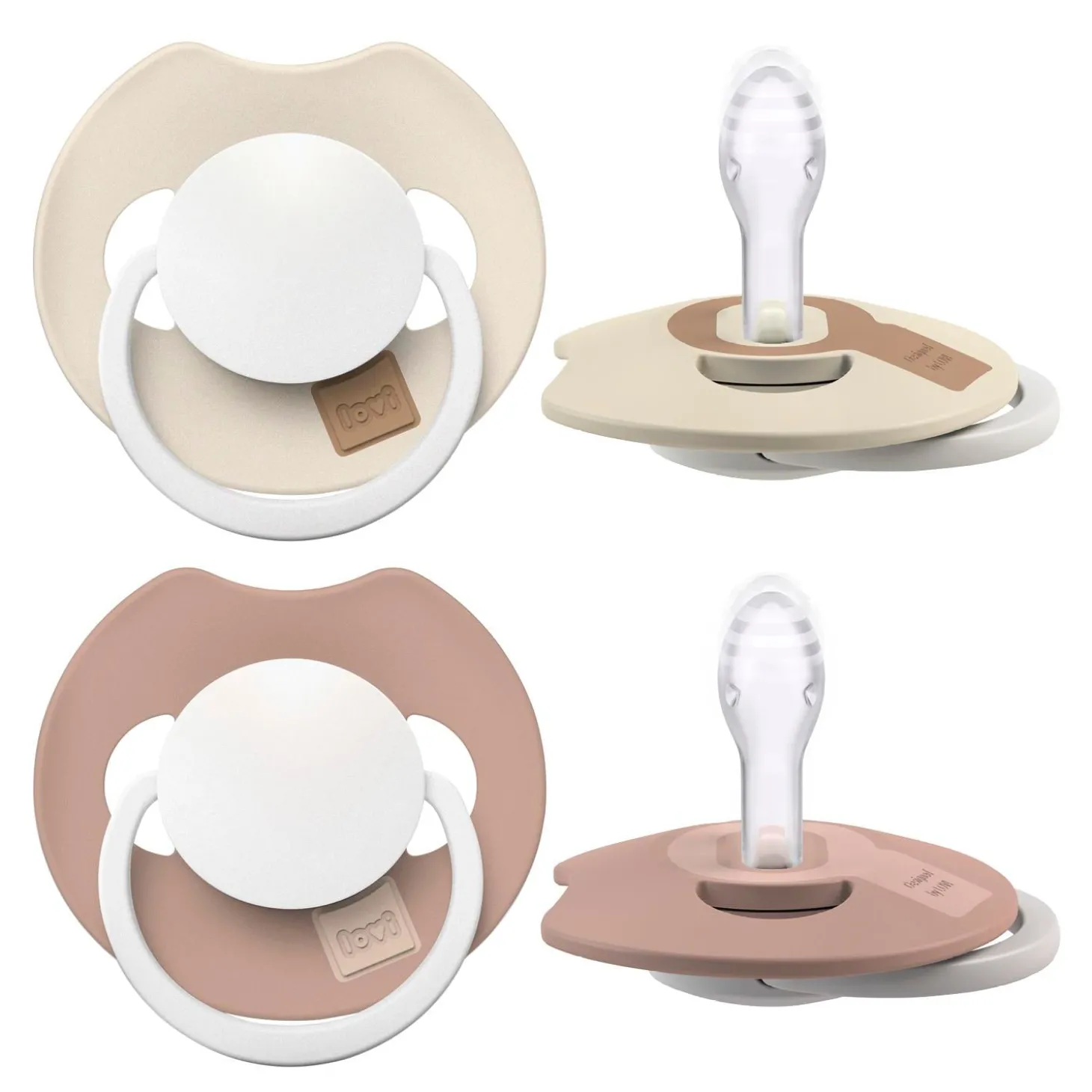 Difrax Lovi Glow Sucette Dynamique Prime 2Pcs Ivoire / Blush