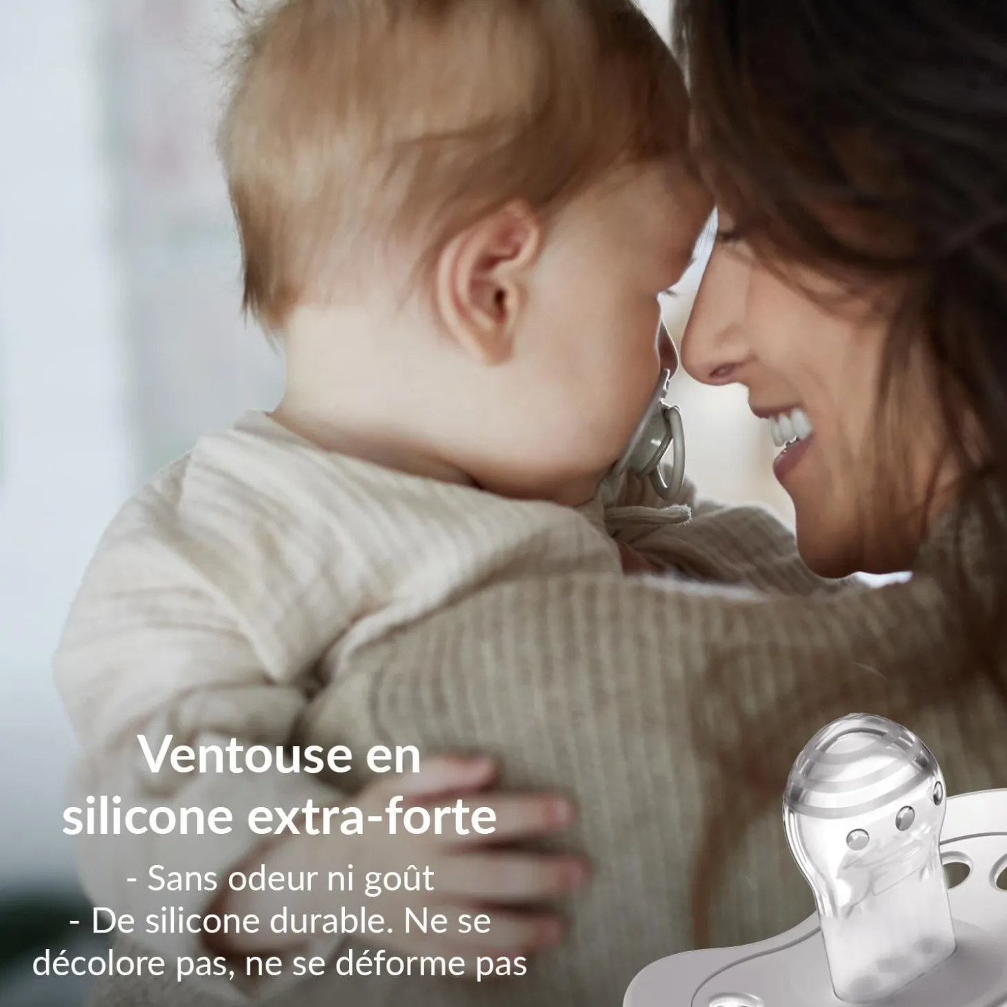 Difrax Lovi Sucette dynamique Nuit & Jour Blanc/Bleu 18 mois