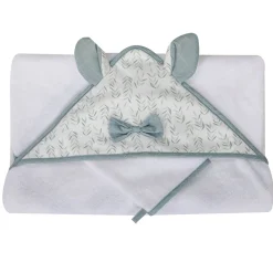 Domiva Coffret sortie de bain à oreilles avec gant de toilette Filou