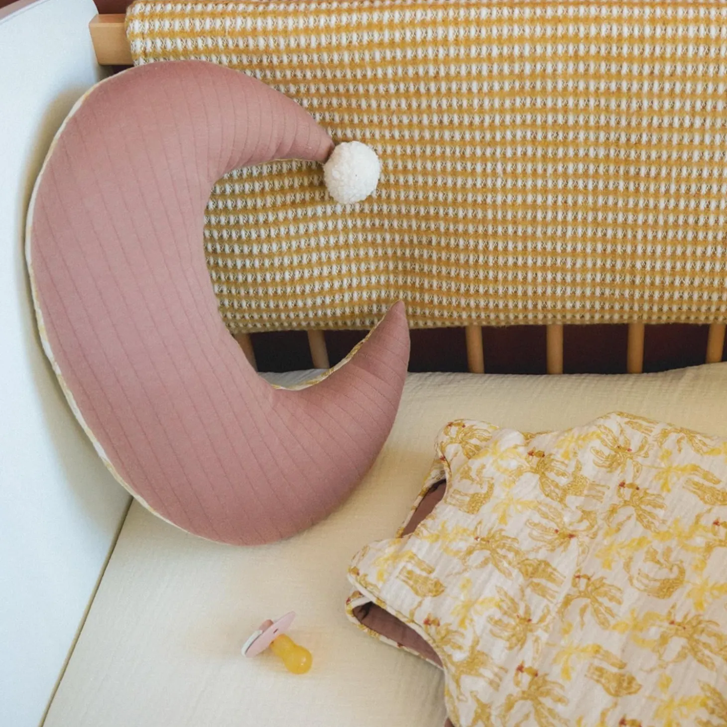 Domiva Coussin Lune à Pompons Honey Moon Beige
