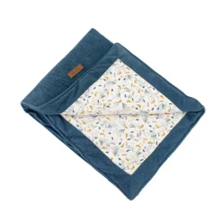 Domiva                    Couverture double face au fil de l'eau    Bleu            75x100 cm