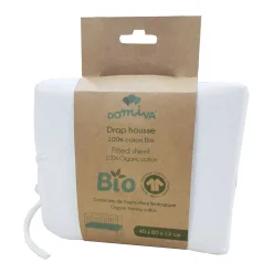 Domiva Drap housse en coton bio Blanc 70x140 cm