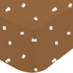 Domiva                    Drap housse jersey imprime boubou    Marron            60x120 cm