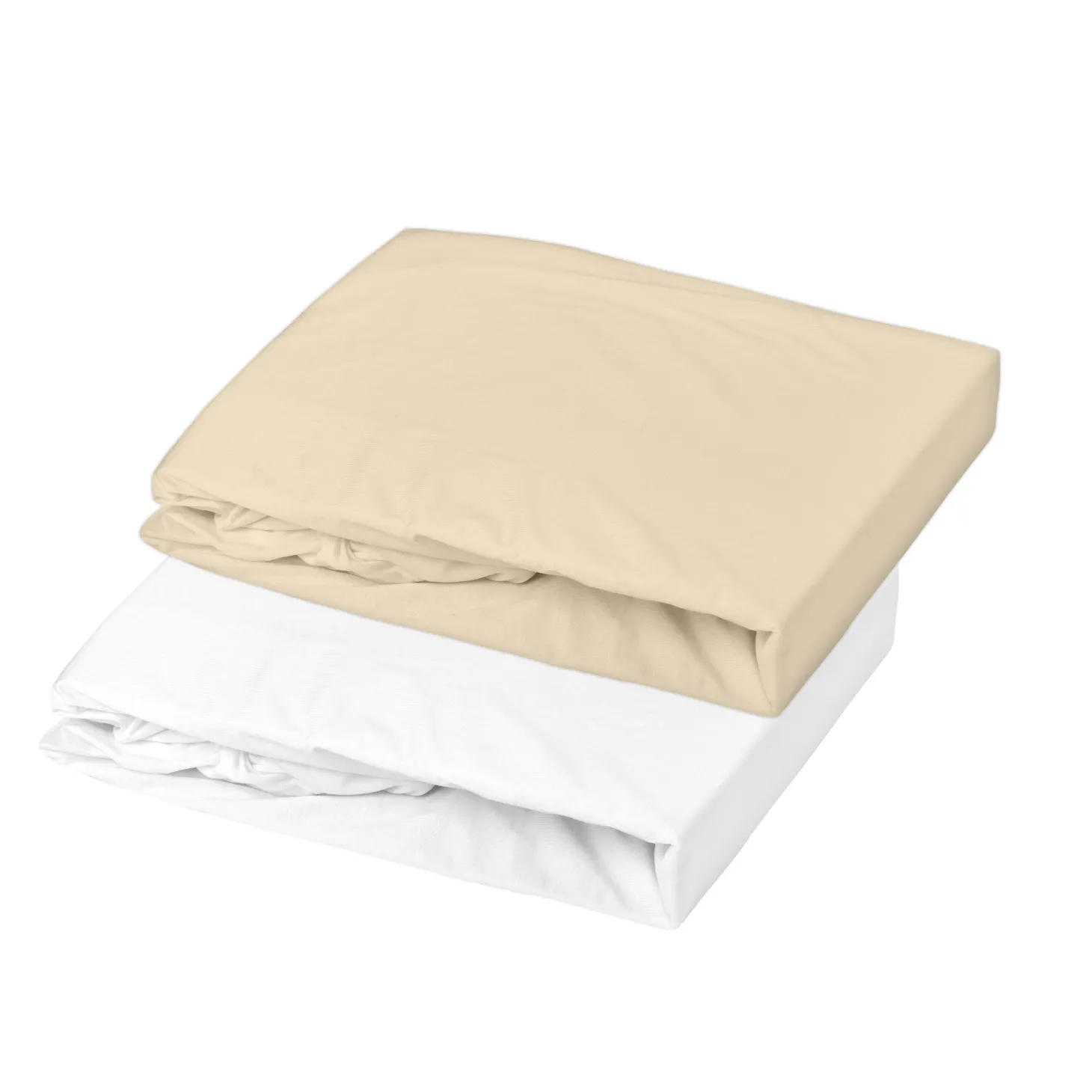 Domiva 2 draps housse Jersey Blanc / Cailloux 60x120 cm