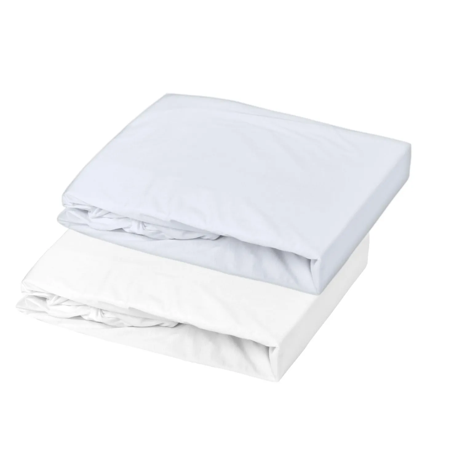 Domiva Lot 1 Alèse Pu + 1 Drap Housse Blanc/Light Blue 60x120 cm