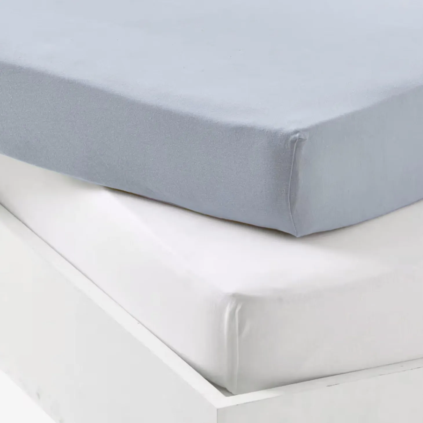 Domiva Lot 1 Alèse Pu + 1 Drap Housse Blanc/Light Blue 60x120 cm