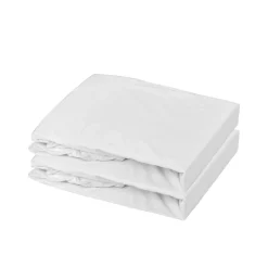 Domiva                    Lot 1 Alèse Pu + 1 Drap Housse    Blanc/Blanc