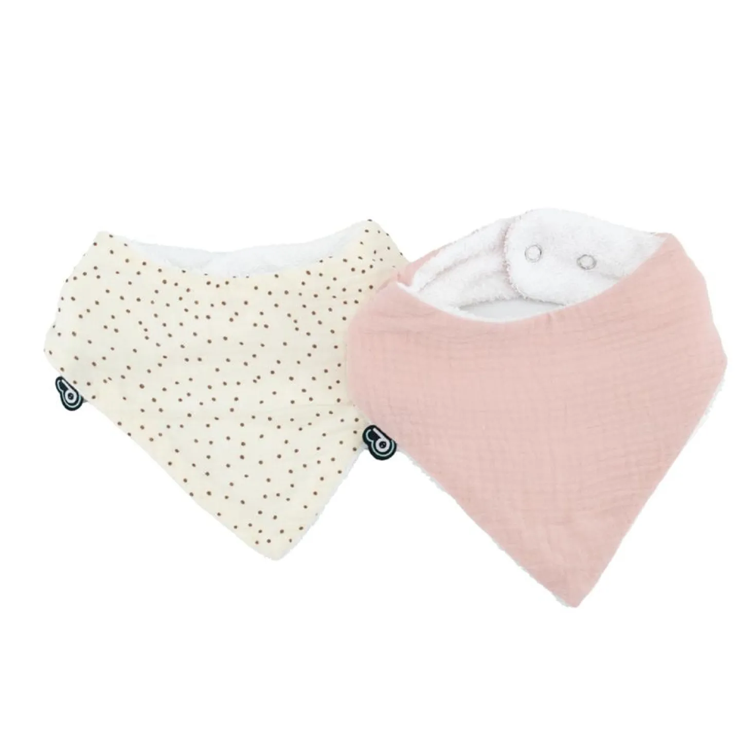 Domiva Lot de 2 bavoirs bandana mousseline Rose