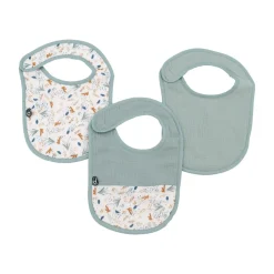 Domiva                    Lot de 3 bavoirs mousseline    Sauge            0-6 mois